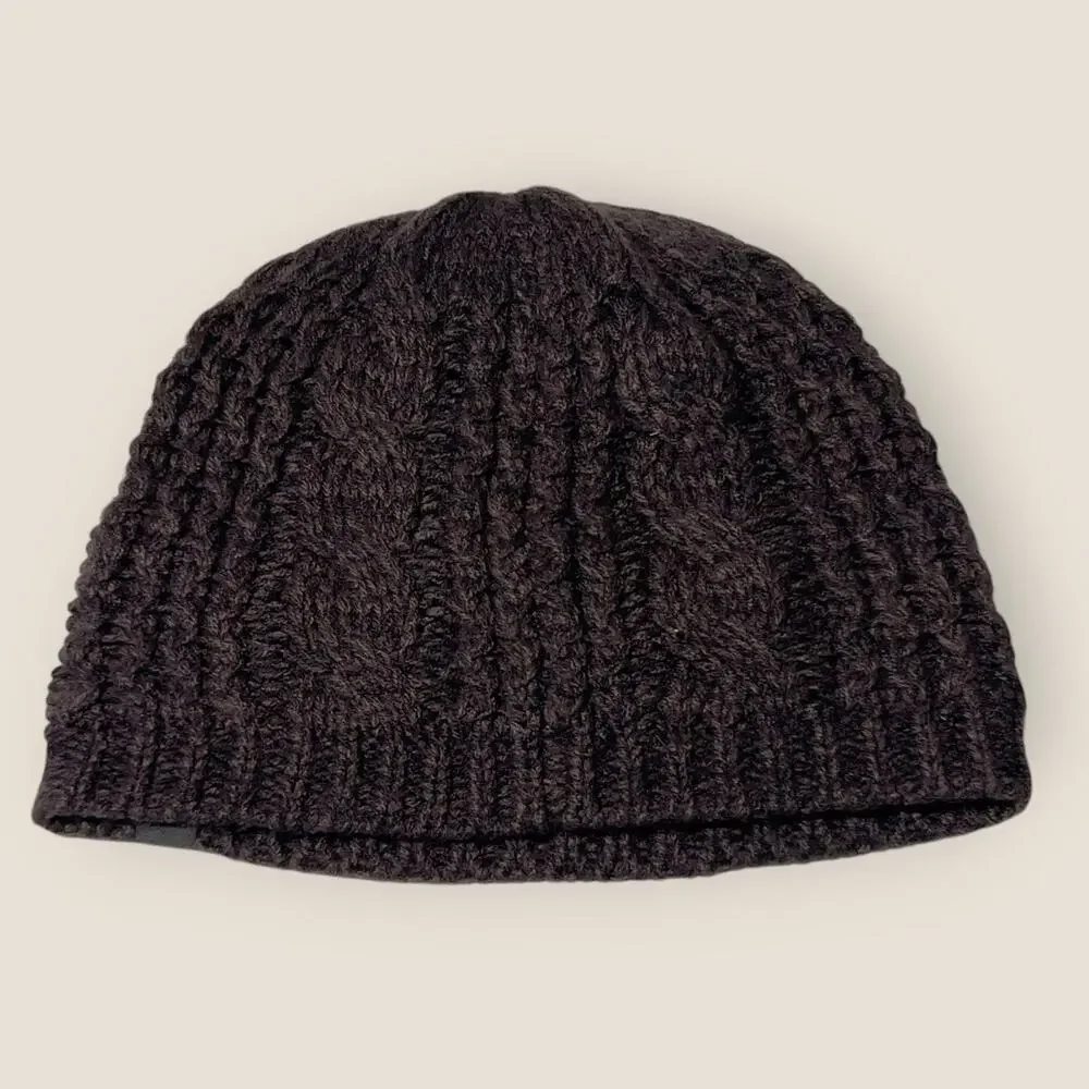 The North Face Womens Cable Knit Beanie Hat Purple One Size OS Fleece Lined